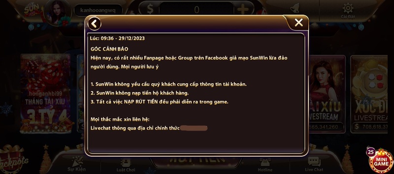 Cảnh báo chăm sóc khách hàng Sunwin lừa đảo hàng ngàn người chơi